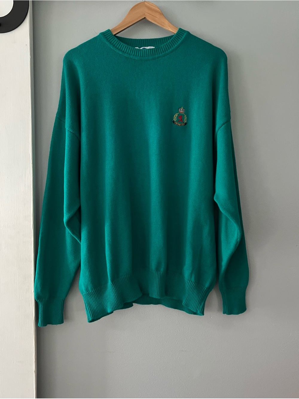 VTG ENGLISH SPORTS SHOP Bermuda 100% Cotton Teal Green Crewneck Sweater XXL